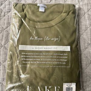 Lake Pajamas Men's Pima Slumber Long-Long Set in Safari Stripe, Size Large (NEW)